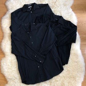 Lot of 3 Black Dress Shirts